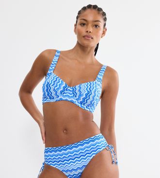 Triumph B&uuml;gel-Bikini-Top TRIUMPH Mix & Match Summer W pt, Damen, Gr. 38, Cup F, blau, light combination, Microfaser, Obermaterial: 77% Polyamid, 23% Elasthan,
