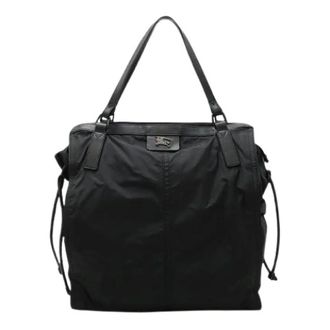 Burberry Pre-owned Tote Bags, female, Black, Size: ONE SIZE Pre-owned Nylon Shoulder Bag