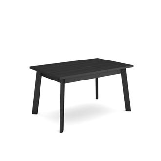 Skraut Home Skraut Home - Mesa Comedor, Mesa Fija Cocina Y Sal&oacute;n, 140, Para 6 Comensales, Patas De Madera, Estilo Moderno, Negro