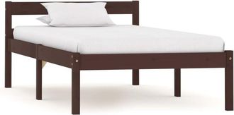 vidaXL Estructura cama sin colchón madera pino marrón oscuro 100x200cm Vidaxl