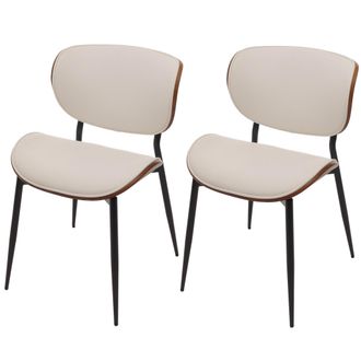 Hhg Hhg - Nunca Usado] Juego De 2 Sillas De Comedor 233, Silla, Imitaci&oacute;n Madera Curvada 280g/m&sup2; Oeko-tex Mvg, Aspecto Nogal, Blanco