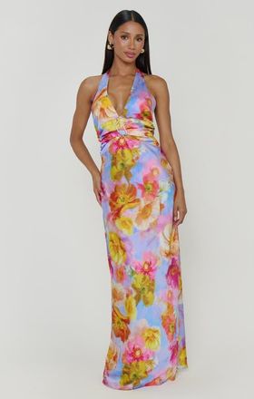 Show me your Mumu Chelsea Maxi Dress in Brushed Blooms at Nordstrom, Size X-Large