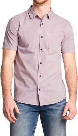 Roark Made To Fade Short Sleeve Woven Shirt In Dusty Lilac