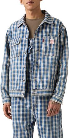 Levi's Sunrise Trucker Jacket in Summer Check Trucker at Nordstrom, Size Xx-Large