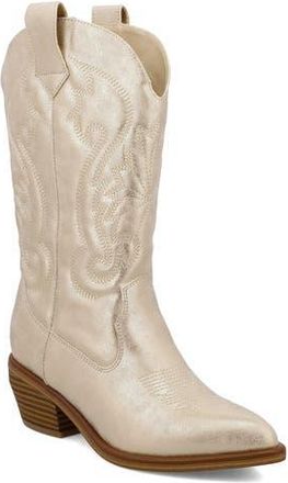 Mia Caela Western Boot in Gold/Gold at Nordstrom Rack, Size 8.5