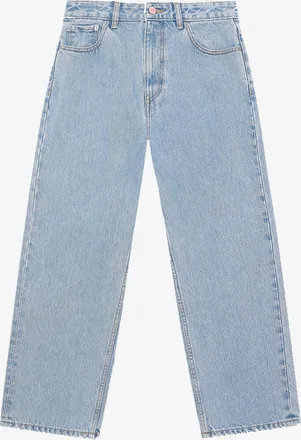 Ganni Blue Misy Cropped Jeans in Rigid Denim - Size 24W/32L Organic Cotton