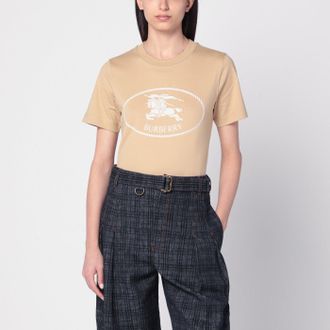 Burberry Light beige T-shirt with Equestrian Knight Design