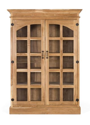 Giner&Colomer Libreria de teca maciza con 2 puertas de cristal