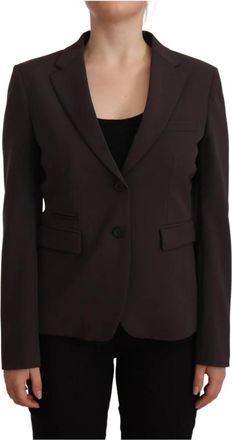 F.it Single Breasted Jacket - Dames - Blazers - Bruin - L - Leer - Jassen