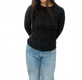 Dylan Womens Long Sleeve Knit Tee In Black