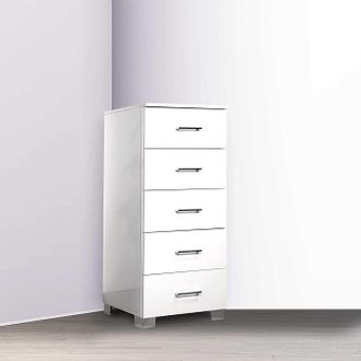 Savini Cassettiera Cinque Cassetti Bianco Lucido 40