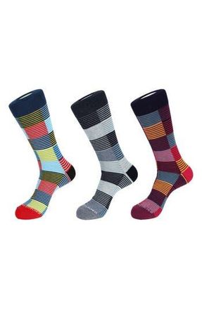 Unsimply Stitched 3-Pack Assorted Stripe Crew Socks in Grey Multi at Nordstrom Rack