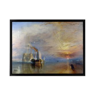Artery8 JMW Turner The Fighting Temeraire Ship Framed Canvas Wall Art Print | Size: W24 x H32
