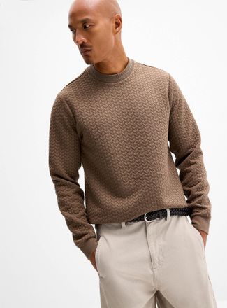 Le 31 Mens Embossed geo sweatshirt