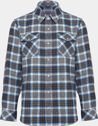 God's True Cashmere Lightning Storm Tartan Cashmere Shirt Size: XL