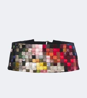 Dries Van Noten Embellished patchwork belt