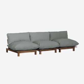 Sklum Sklum - Sof&aacute; Modular Reclinable De 3 Piezas En Madera De Acacia Brina