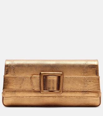 Manolo Blahnik Maygot metallic leather clutch