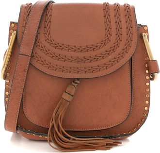 Chlo&eacute; Caramel Calfskin Braided Small Hudson Shoulder Bag (Authentic Pre-Loved)