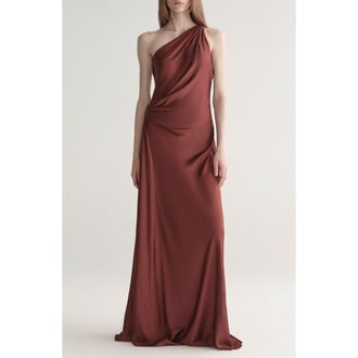 A.L.C. Aster One Shoulder Gown in Black Cherry at Nordstrom, Size 12