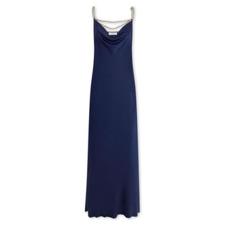 Paco Rabanne Dames, Jurken, Blauw, Maat: 2XS Satijn