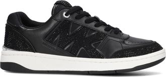 Michael Kors Rebel Lace Up Lage Sneakers - Dames - Sneakers - Zwart - 38 EU - Leer - Schoenen