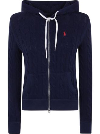 Polo Ralph Lauren Blue cable-knit hoodie