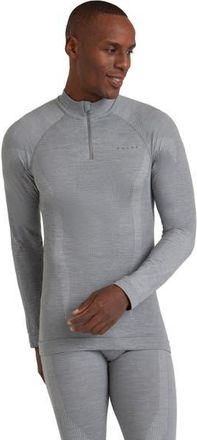 Falke Wool Tech Zip Base Layer Top in Grey-Heather at Nordstrom, Size Medium