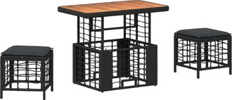 vidaXL Conjunto De Comedor De Jard&iacute;n 3 Uds. Negro Y Gris Vidaxl
