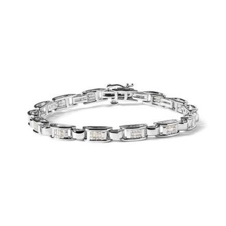 House of Brilliance 14K White Gold 1.00 Cttw Princess-Cut Diamond Link Bracelet - at Nordstrom