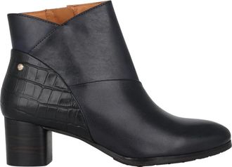 Pikolinos Blauwe leren enkellaarzen voor vrouwen - Dames - Laarzen met Hak - Blauw - 42 EU - Schoenen
