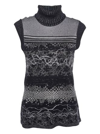 Kenzo 2023 turtleneck knitted sweater - women - Rayon/Cotton/Acetate/Polyamide/Polyester - L - Black