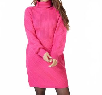 Esqualo Franka Turtleneck Mini Dress In Fuchsia