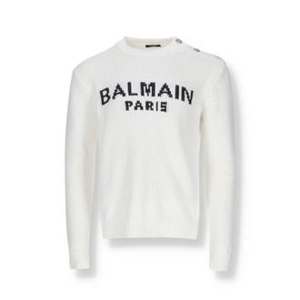 Balmain White Cotton Mens Sweatshirt