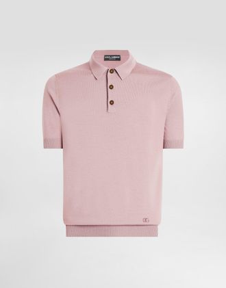 Dolce & Gabbana Silk Polo Shirt - Man Sweaters And Cardigans Pink 44