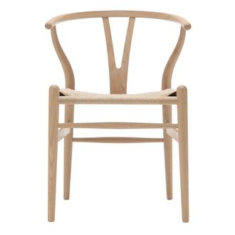 Carl Hansen & S&oslash;n CH24 Wishbone Chair, Eiche weiss ge&ouml;lt / Naturgeflecht