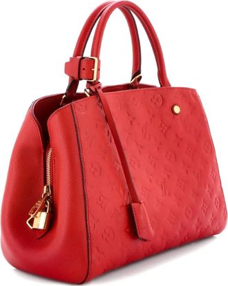 Louis Vuitton Montaigne Handbag Monogram Empreinte Leather MM satchel - Rood