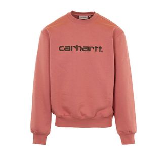 Carhartt Work in Progress Carhartt Wip, Sweatshirts, male, Pink, Size: XL Logo Sweatshirt