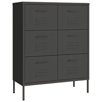 vidaXL Armario De Almacenamiento Gris Antracita 80x35x101,5 Cm Acero Vidaxl