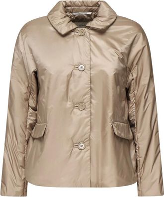 Max Mara Jassen, Dames, Bruin, XS, Bruine Jassen met Voorknoopsluiting