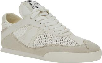 Chlo&eacute; Womens White Sneakers With Logo Details Acetate Trainers