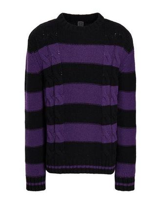 8 by YOOX WOOL BLEND STRIPED CREWNECK