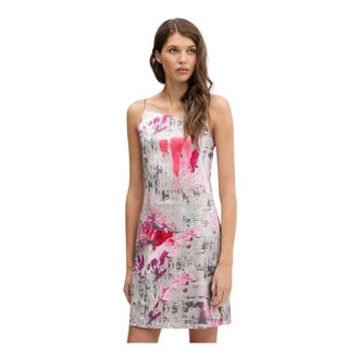 Karl Lagerfeld Kleedjes, Dames, Veelkleurig, S, Polyester, Asymmetrische Mini Jurk