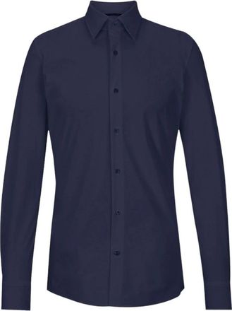 HUGO BOSS Stijlvol overhemd met stretchstof - Heren - Zakelijke Overhemden - Blauw - M - Overhemden