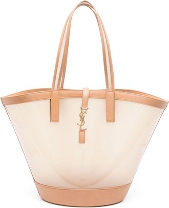 Saint Laurent medium Panier tote bag - women - Calf Leather/PVC - OS - Neutrals