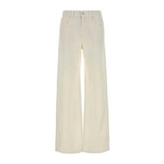 Brunello Cucinelli Brunello Cucinelli, Wide Jeans, female, White, Size: M Ml996P4053 C1101 Pull-On Jeans