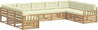 vidaXL Conjunto De Sof&aacute;s De Exterior 9 Uds. Blanco Y Crema Vidaxl
