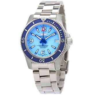 Breitling Pre-owned Breitling Superocean 36 Automatic Sky Blue Dial Unisex Watch A17316D81C1A1