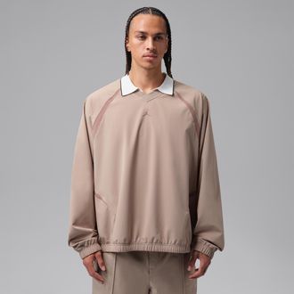 Nike Jordan Mens Jordan Golf Repel Long-Sleeve Woven Top in Brown | IF2936-247