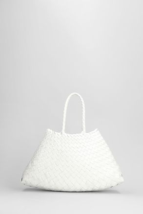 Dragon Diffusion Santa Croce Small Tote In White Leather